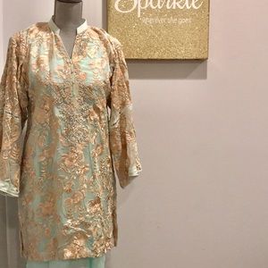 Agha Noor Top w/ Slip S. Eid Hand Embroidered.